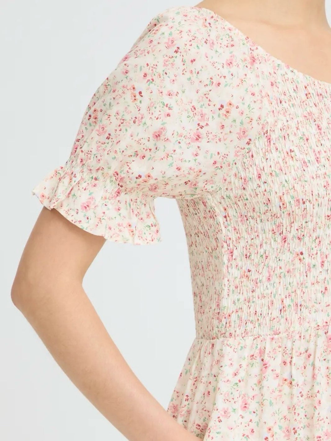 MIDIKJOLE FRHEAT PINK FLORAL