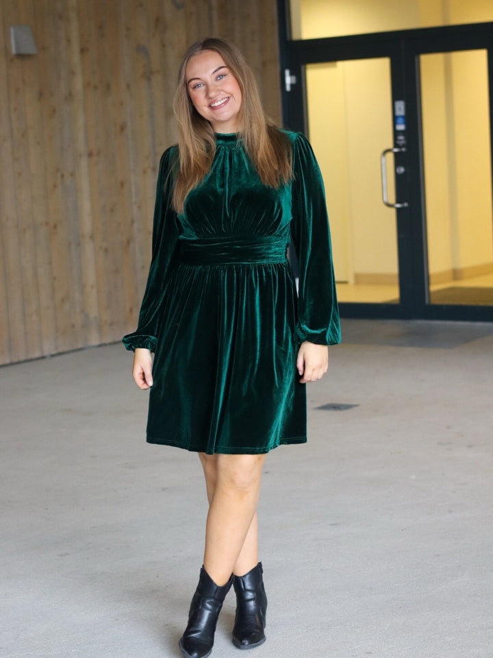 KJOLE ALIBA VELOUR DK GREEN