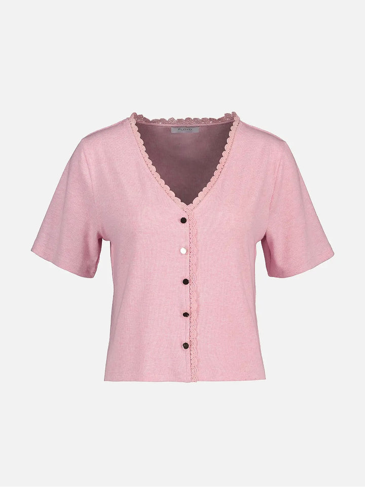 TOPP ALINDA RIBB LT PINK MELANGE