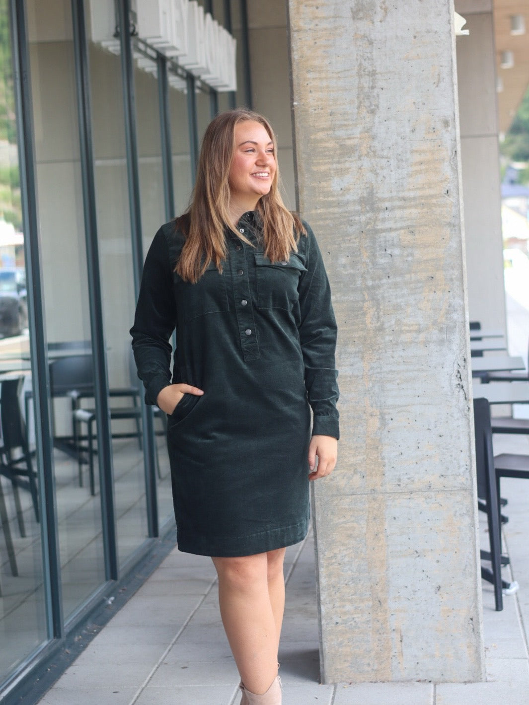 KJOLE PZSALLY PLACKET DRESS JET SET
