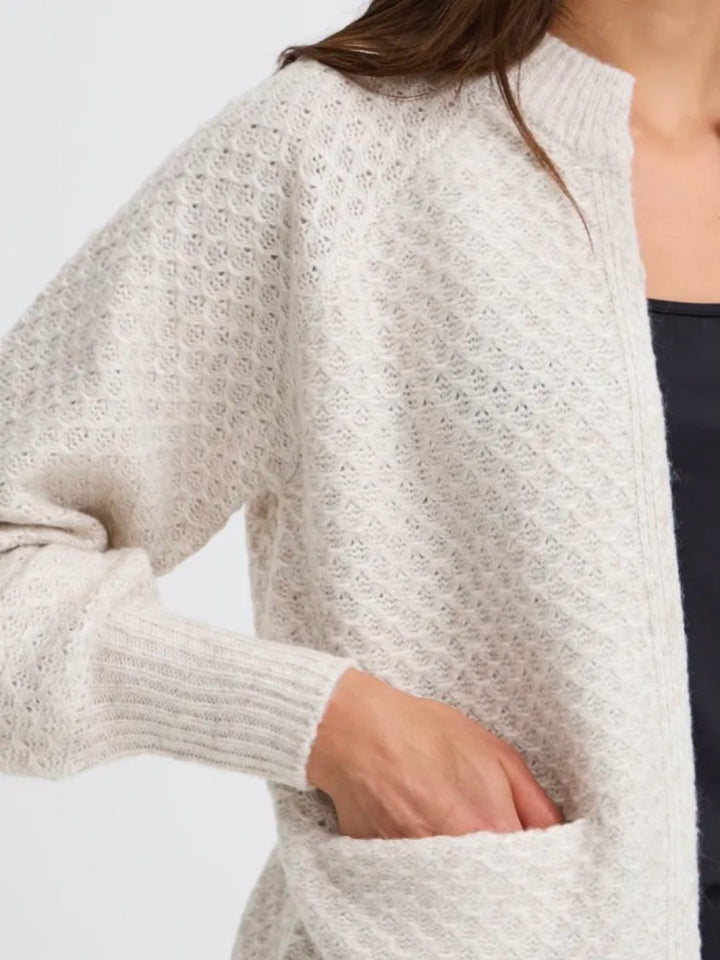 CARDIGAN FRBEVERLY OATMEAL MELANGE
