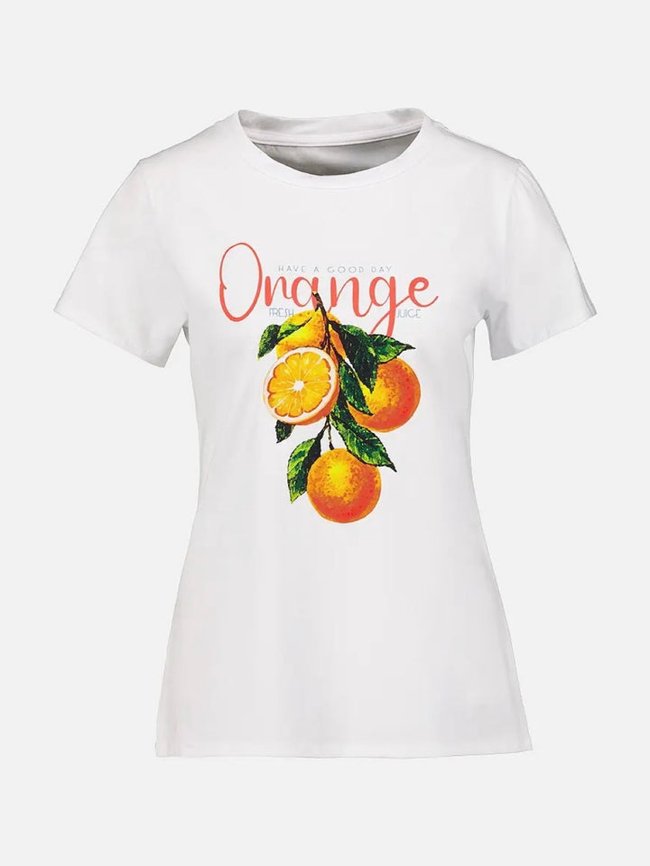 T-SKJORTE DINA ORANGE WHITE